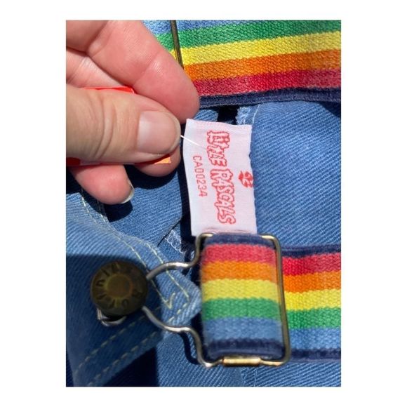 Vintage Little Rascals Overalls Cotton Velvet Rainbow Pride Retro - Picture 6 of 9